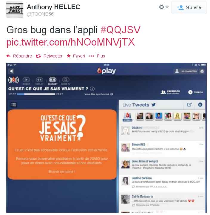Le Bug de M6 repris sur les réseaux sociaux